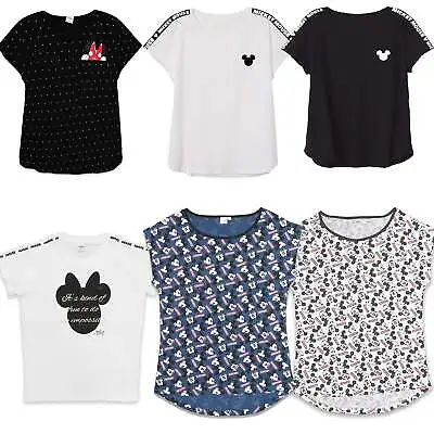 Buy Disney Mickey Minnie Women's Short Sleeve Cotton T-Shirt • 10.99£