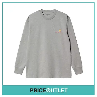 Buy Carhartt WIP L/S American Script T-Shirt - Ash Heather - BRAND NEW WITH TAGS • 30£