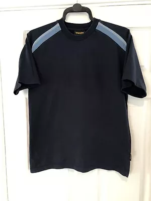 Buy Mens Wrangler T-Shirt Navy Size Small • 8.50£