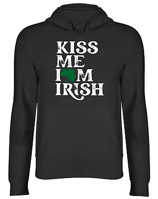 Buy Kiss Me I'm Irish Clover Mens Womens Hooded Top Hoodie • 17.99£