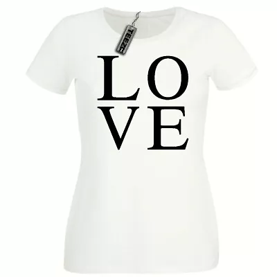 Buy LOVE Tshirt, Ladies Fitted Tshirt,Ladies Womens Slogan Tshirt, Summer T Shirt • 6.50£
