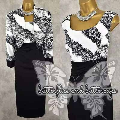 Buy CONDICI Size 20 Black White Dress And Jacket Wedding Mother Of The Bride Outfit • 109.99£
