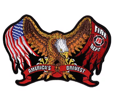 Buy FIRE DEPARTMENT AMERICAN EAGLE PATCH P3500 Biker BRAVE Iron On Jacket Or Shirt  • 8.10£