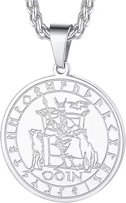 Buy FaithHeart Men's Viking Compass Necklace Norse Runes Odin Tag Pendant Jewellery • 13.99£