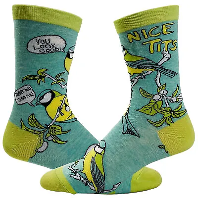 Buy Women's Nice Tits Socks Funny Bird Watching Sarcastic Boobs Novelty Footwear • 14.20£