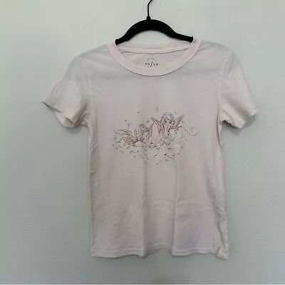 Buy Pacsun Pink & Red Cherub Angels In The Clouds Graphic T-shirt Size XS • 10.41£