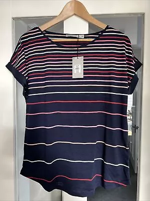 Buy OASIS Colourful Navy Blue Striped T Shirt Size M BNWT RRP £22 • 5.56£