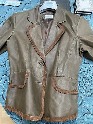 Buy Y2K Brown Pigskin Leather UK 14 Women Fitted Jacket.Lined.Worn Twice.Vintage.VGC • 22.50£