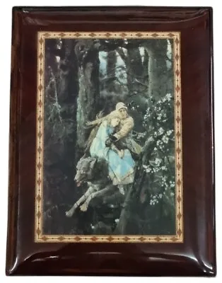 Buy Russian Lacquered Jewelry Box Musical Russian Fairy Tale Scene Hand Painted • 138.53£