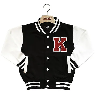 Buy Kids Varsity Baseball Jacket Personalised With Genuine Us College Letter K • 29.95£