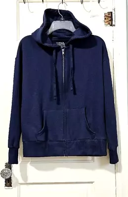 Buy NEW Womens Time & Tru SOFT FULL Zip Hoodie Jacket Small 4 6 Navy Blue Pockets • 17£