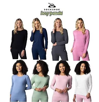 Buy Ladies Long Sleeve Top Bamboo Loungewear Nightwear PJ 1 Pack SOCKSHOP Lazy Panda • 12.99£