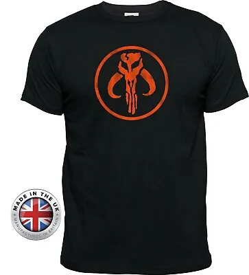 Buy Star Wars Mandalorian Symbol Mythosaur Black Printed T-shirt. Unisex And Fitted • 12.99£