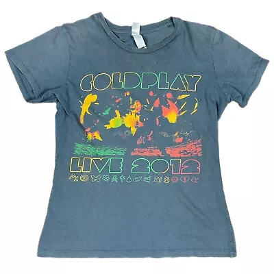 Buy Coldplay 2012 Mylo Xyloto Live Tour Womens Small Cold Play Concert Grey 2 Sided • 19.29£