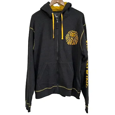 Buy Disney The Lion King Musical Zip Up Hoodie Gray Yellow Size XL • 47.36£