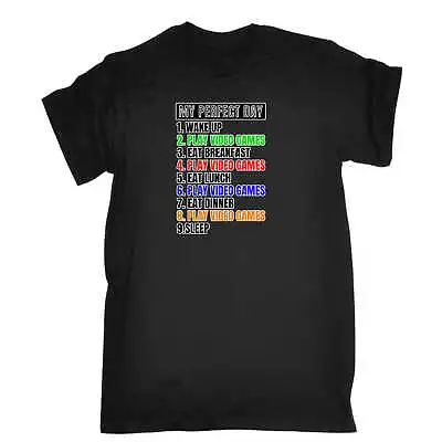 Buy My Perfect Day Video Games Gamer - Mens Funny Novelty T-Shirt T Shirt Tshirts • 12.95£