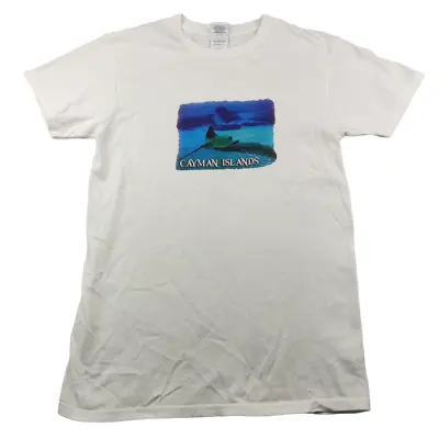 Buy White Cayman Islands Stingray Graphic T Shirt Delta Pro Size S Short Sleeve R • 4.27£