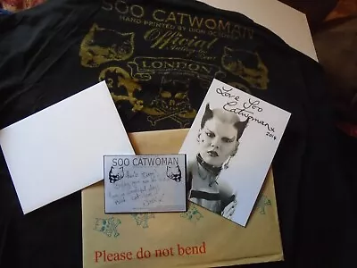 Buy Original Rare Punk Rock Sex Pistols Sue Soo Catwoman T Shirt And Signed Card • 99£