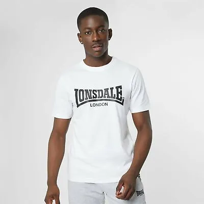 Buy Lonsdale Essentials Logo Tee Mens Gents Regular Fit Shirt T Top Jersey • 8.50£