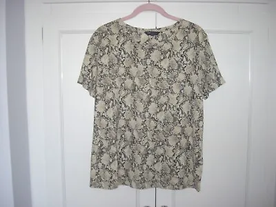 Buy M&s Collection Top T-shirt Brown/beige/black/snakeskin Generous Size 10 (12) New • 4.99£