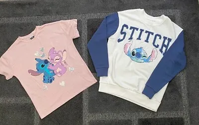 Buy Girls Disney At George  Lilo And Stitch T Shirts And Stitch Jumper, Unworn • 10.50£