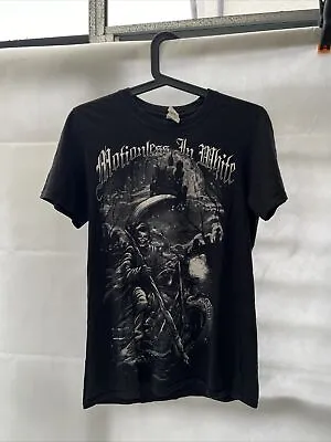 Buy Motionless In White Metalcore Band T-Shirt Grim Reaper On Bike Size Small • 19.99£