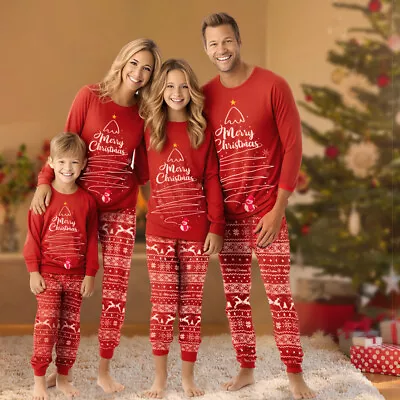 Buy UK Family Matching Christmas Pyjamas Adult Kids Xmas Nightwear Pajamas Pjs Set • 6.66£