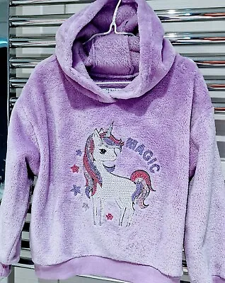 Buy Lilac Sparkly Unicorn Soft & Cosy Fleece Hoodie Age 3-4 Years Perfect Worn Once • 3.50£