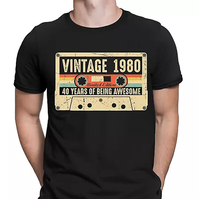 Buy Personalised 40th Birthday Cassette Tape Retro Vintage Mens T-Shirts Tee Top#DNE • 9.99£