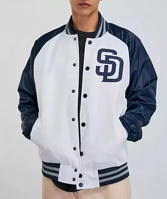 Buy Men San Diego Padres Brown The Diamond Full Snap Jacket With Embroidery Logos • 75£