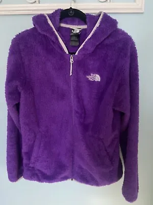 Buy The North Face Purple Fluffy Hooded Fleece Jacket Women’s L • 24.09£