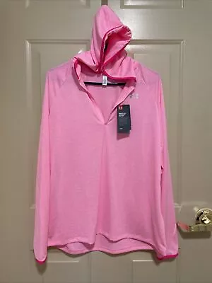 Buy NWT Under Armour Tech Twist Hoodie Long Sleeve Loose Womens XL Pink #1269181 • 18.89£