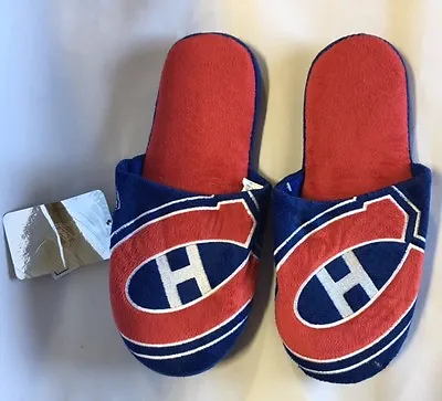 Buy Montreal Canadiens Slippers Team Colors Big Logo NEW Two Toned House Shoes BLG • 15.42£