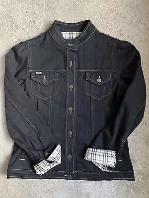 Buy 100% Authentic Burberry Black Denim Jacket Nova Check Size 12 • 50£