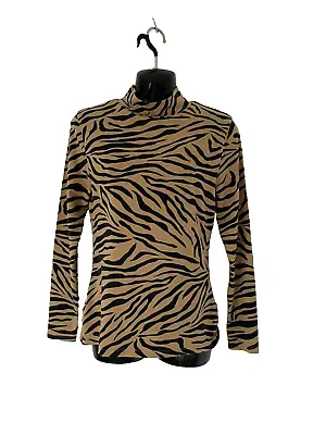 Buy M&s Collection Brown Tiger Print Long Sleeve Top Size Uk 10 • 9.95£