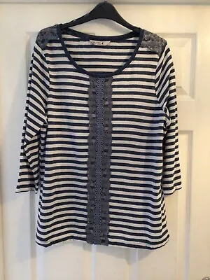 Buy 🌸 SPIRIT At M&Co LADIES STRIPED TOP  🌸 UK SIZE 16 ~ T.SHIRT STYLE 3/4 SLEEVES • 3.99£
