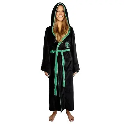 Buy Harry Potter Slytherin Hooded Bathrobe For Adults One Size Fits Most • 58.45£