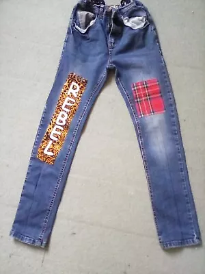 Buy .GIRLS, REBEL  UNIQUE   SKINNY FIT JEANS,,AGE 12 - 13 YEARS..rock/punk. One Only • 4.99£