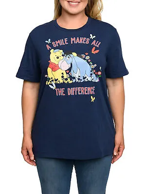 Buy Winnie The Pooh & Eeyore Navy T-Shirt Disney Womens Plus • 20.83£