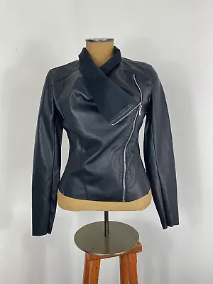 Buy BLANKNYC Women’s Overachiever Jacket Small Black Faux Leather Asymmetric Moto • 34.20£