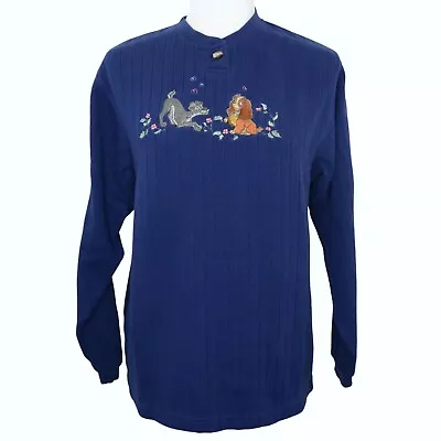 Buy Vintage Disney Store Lady And The Tramp Embroidered Long-Sleeve Shirt Size S • 46.10£