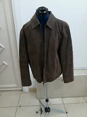 Buy Men Real Leather Dark Brown Harrington Jacket Gents Casual Top Size Medium UK  • 39.99£