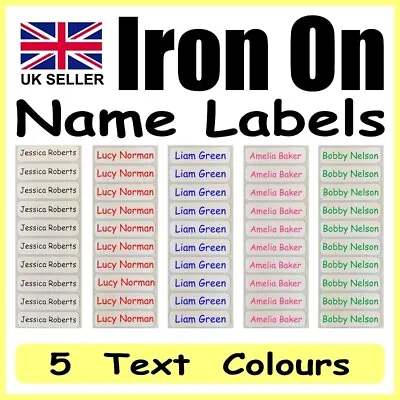Buy Iron On Name Labels Personalised Tapes Clothes School Uniform Custom Tags COMIC • 12.50£