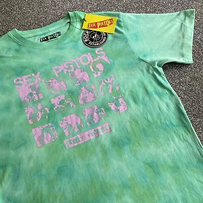 Buy Sex Pistols T-Shirt Mens Medium Green Tie Dye Pretty Vacant Licensed Punk BNWT • 19.90£