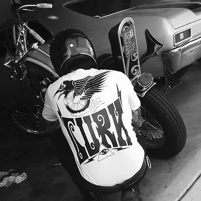 Buy Lurk Wheeled Crow Biker Hot Rod Vintage Style Tan Tee Ironhead Engine Nova Patch • 15.19£
