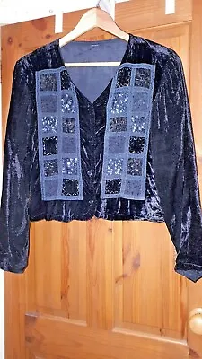 Buy Black Vintage Velvet Ethnic Gypsy Hippie Bohemian Embelished Festival Jacket  • 28.95£