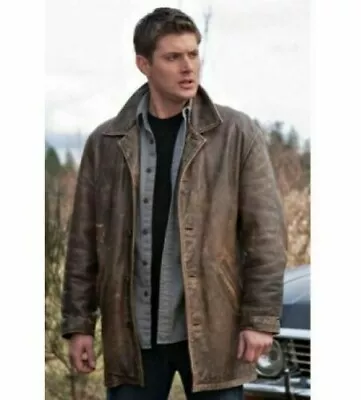 Buy Supernatural Dean Winchester Distressed Brown Leather Motorcycle Biker Coat • 22.44£