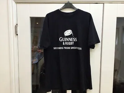 Buy Guiness & Rugby Black Tshirt No 10 On Back Size Large • 8£