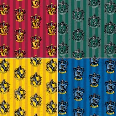 Buy 100% Cotton Fabric Camelot Harry Potter Hogwarts House Pride Crests • 4.75£