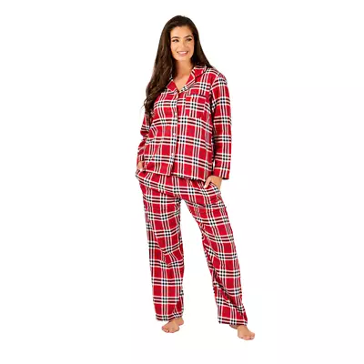 Buy Womens Christmas Pyjamas Set 100% Cotton Nightwear Set Check Long Sleeve PJ Set • 18.99£